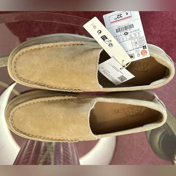 🆕 Zara Suede Boat Shoes in Sandy Brown - Picture 9 of 11